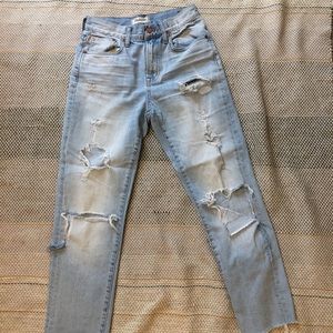 Madewell Distressed/High Waisted Boyfriend Jean
