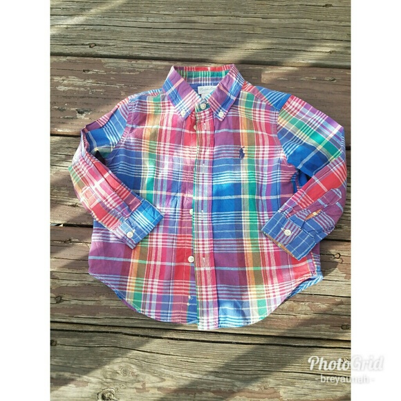 polo multi colored button down