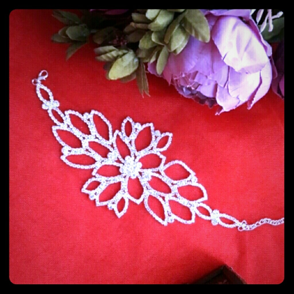 Mecresh sliver crystal ankle bracelets for women