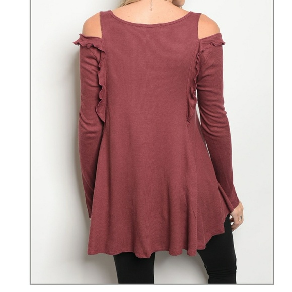💖Long sleeve cold shoulder top - Picture 2 of 2