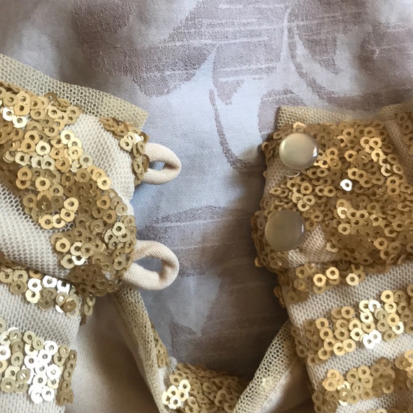 Gold Two Piece Prom Dress - Picture 4 of 8