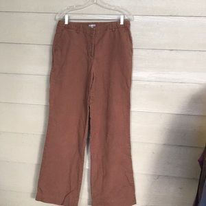 J. Jill Brown Linen Pants / Slacks sz 10 Straight