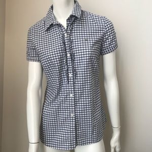 Lacoste womens short sleeve plaid polo
