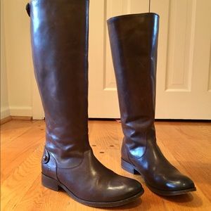 FRYE Melissa Cognac Brown Extended Calf Boots US 8