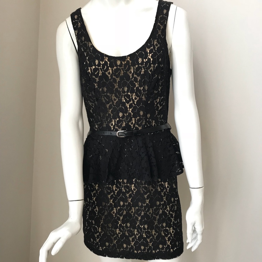 Black Lace Peplum dress