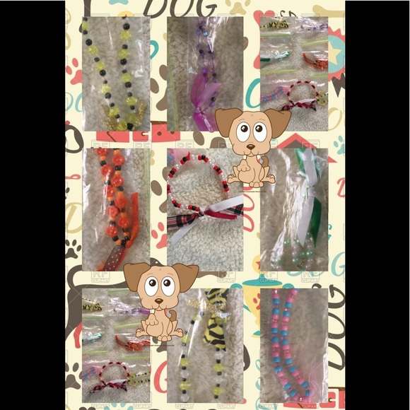 cute beaded necklaces with ribbons for pet - Picture 2 of 2