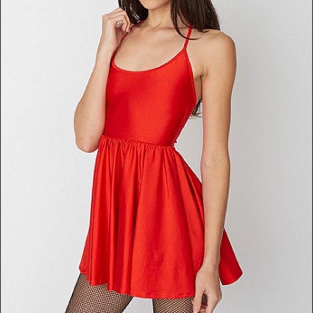 Red American Apparel Skater Dress NWOT