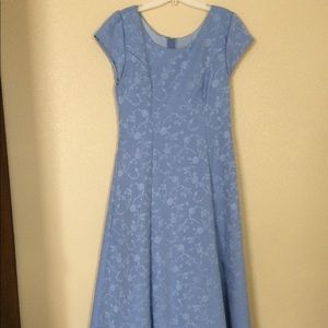 Blue Cap Sleeve Dress