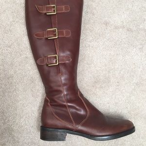Ecco brown leather strap boots size 38