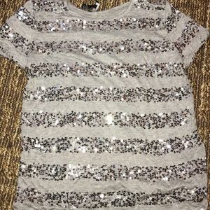Forever 21 women’s grey sequined t shirt