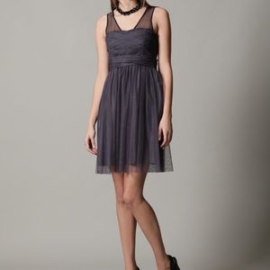 Cynthia Steffe Tulle Ruched Ayla Dress in Graphite