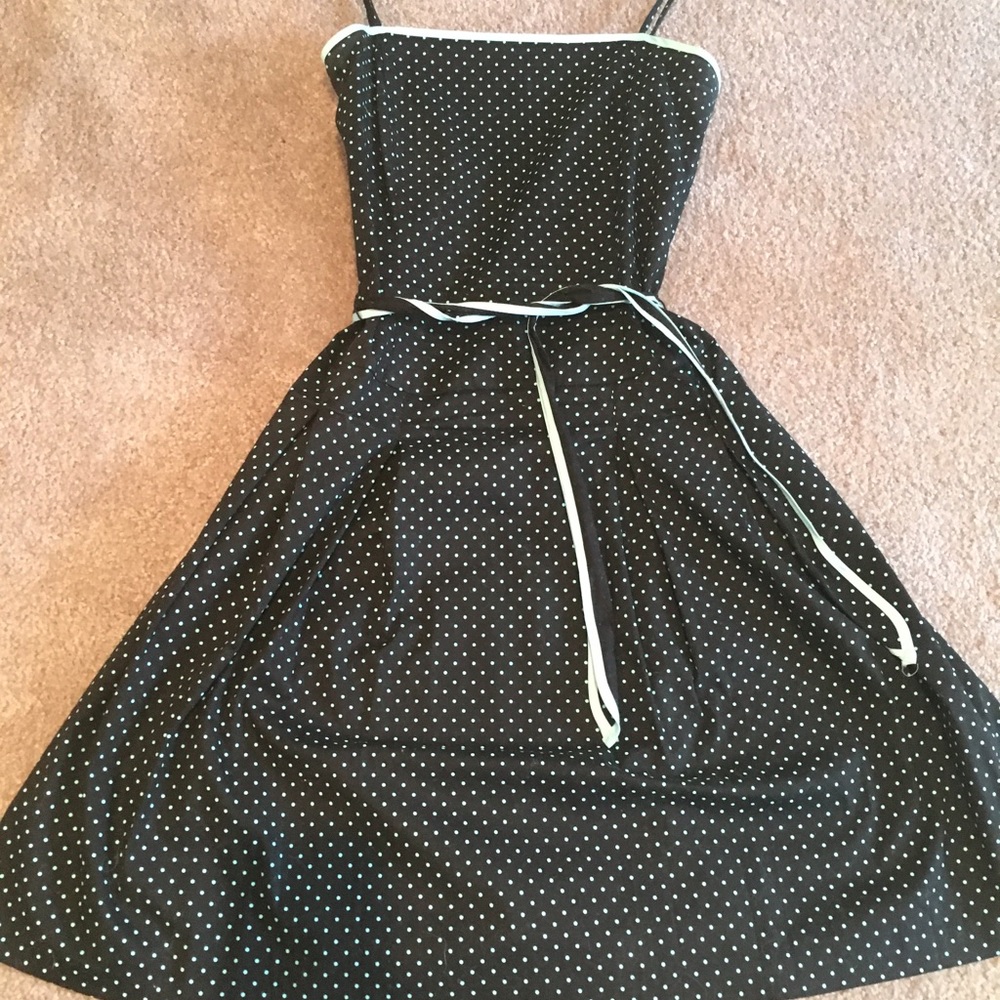 ❤️ Pulse medium polka dot blue black cocktail dress juniors