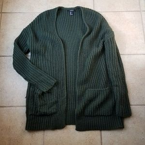 F21 Green Cardigan SMALL