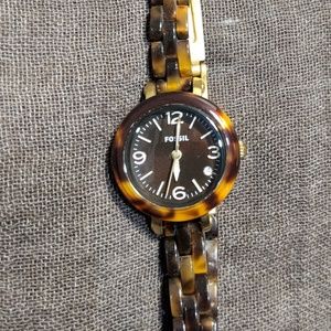 Fossil tortoise shell watch