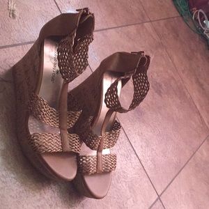 Brown Woven Wedges