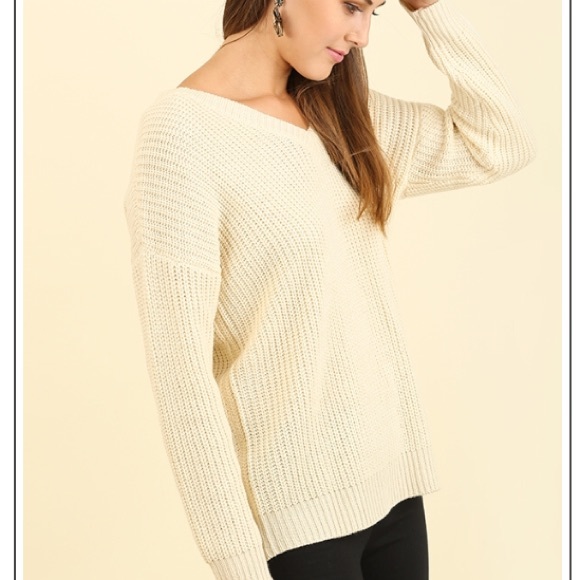 ✨Lace Up Back Sweater - Picture 3 of 3