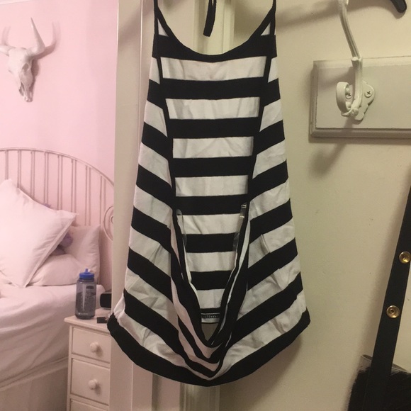 black and white stripped tight halter top - Picture 3 of 3