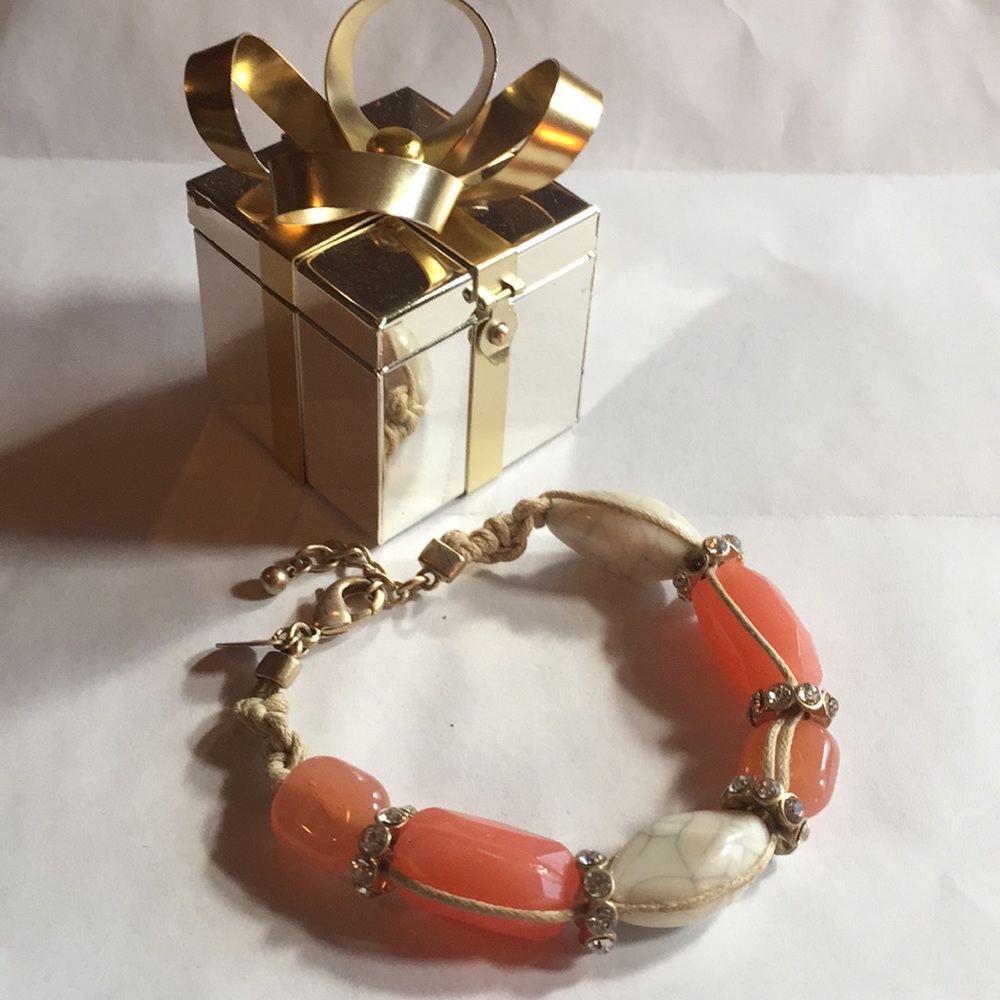 Lia Sophia Beaded jeweled hemp metal bracelet