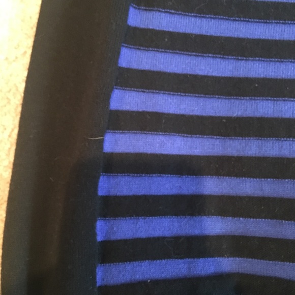 Bodycon black and blue dress with mock turtleneck - Picture 2 of 3