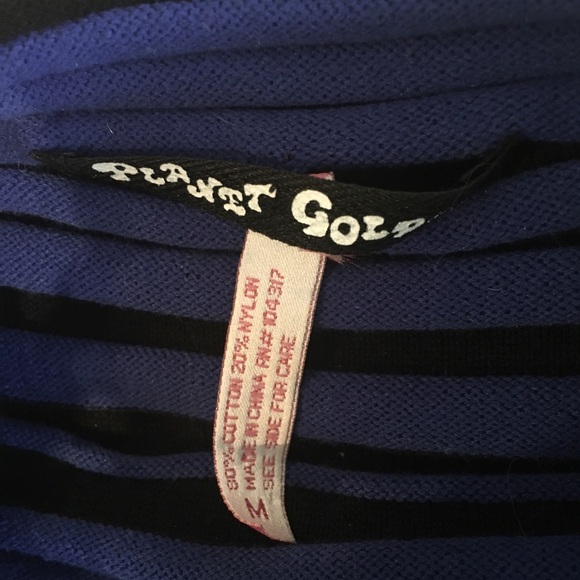 Bodycon black and blue dress with mock turtleneck - Picture 3 of 3