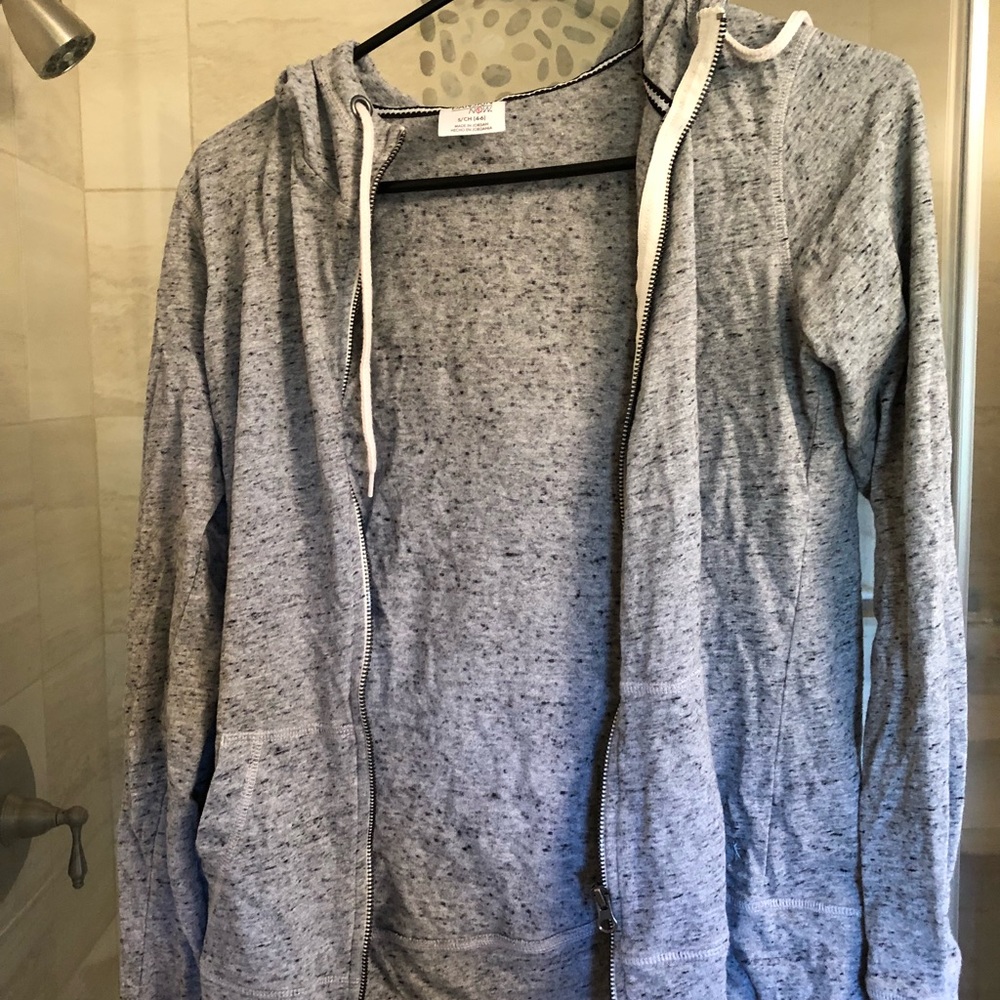 Grey zip up hoodie