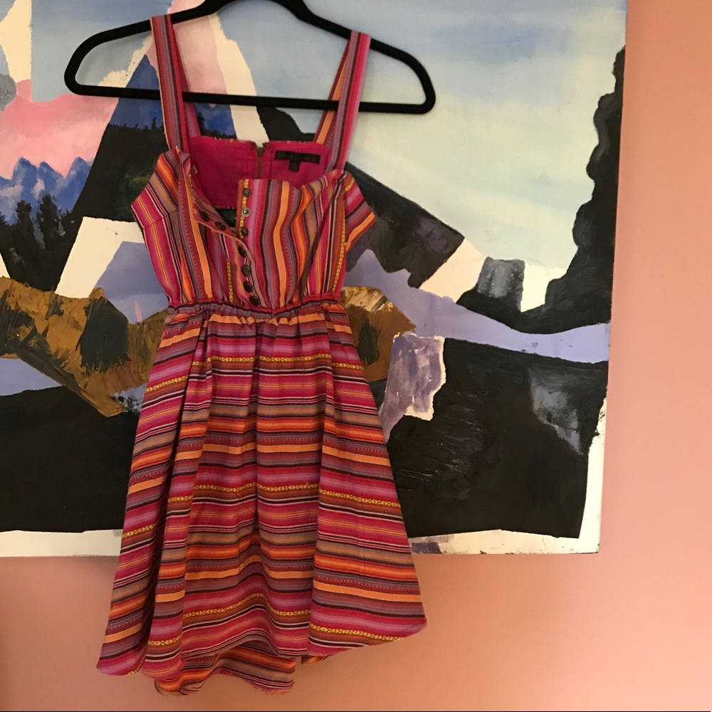 Striped multicolor sundress Lucca Couture cutout