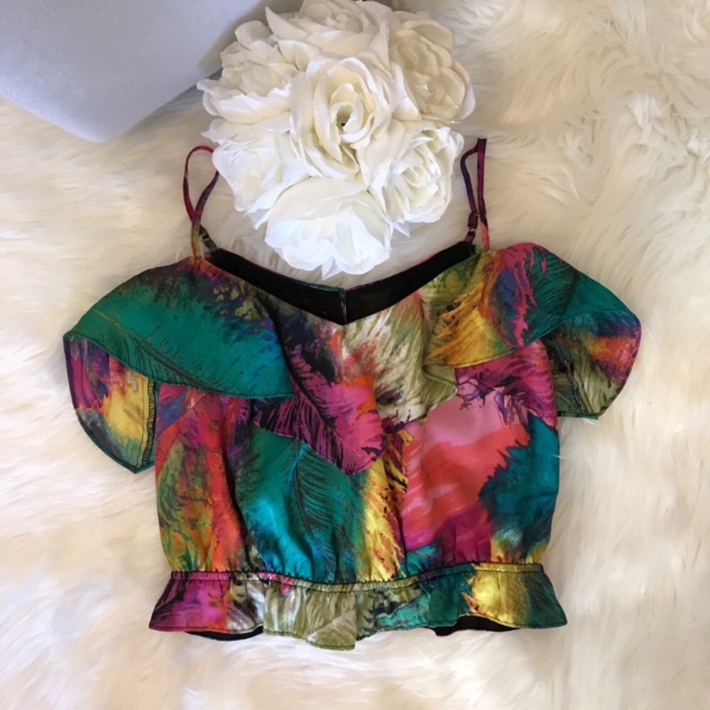 Bebe Multi- Color Silk Top