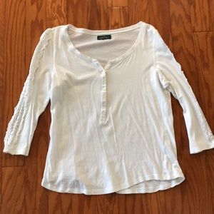Ralph Lauren Top w Lace Detail & Button-Up