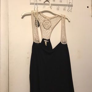Black maxi dress with crochet straps