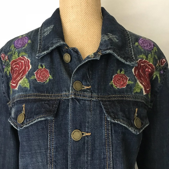 ⬇️ $99 Blank NYC Floral Embroidered Denim Jacket - Picture 3 of 8