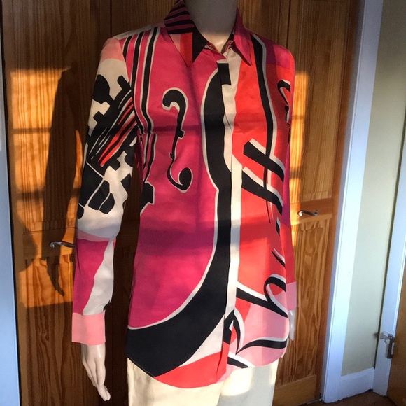 BURBERRY PRORSUM pure silk blouse. Size 6 - Picture 4 of 10