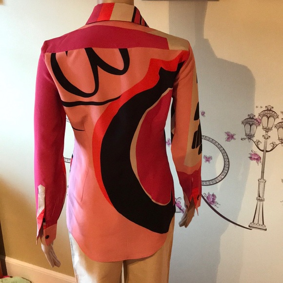 BURBERRY PRORSUM pure silk blouse. Size 6 - Picture 5 of 10