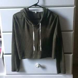 CHARLOTTE RUSSE Green Cropped Hoodie