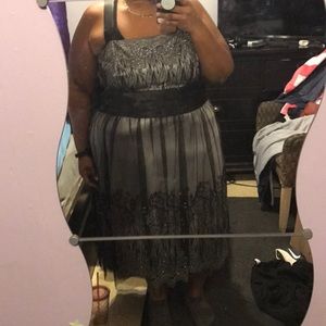 Black and silver glittery dress