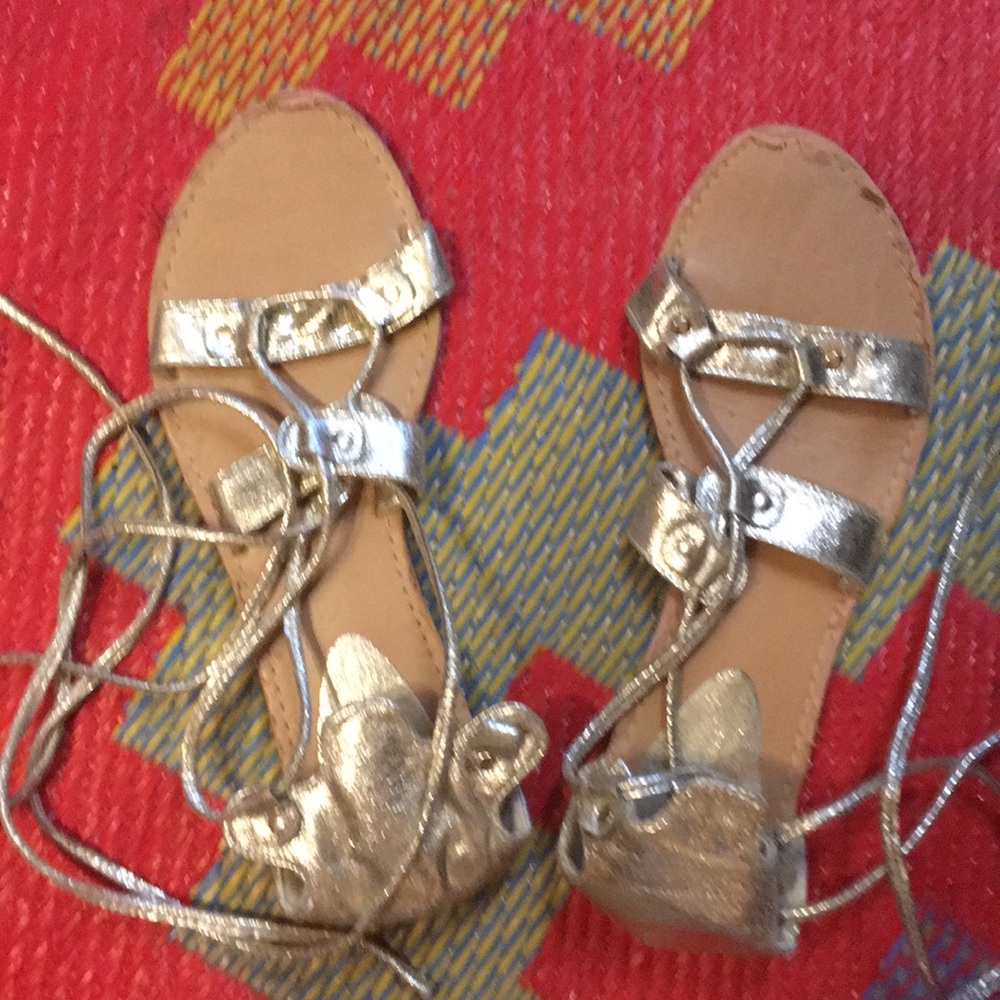 Metallic Strappy flats