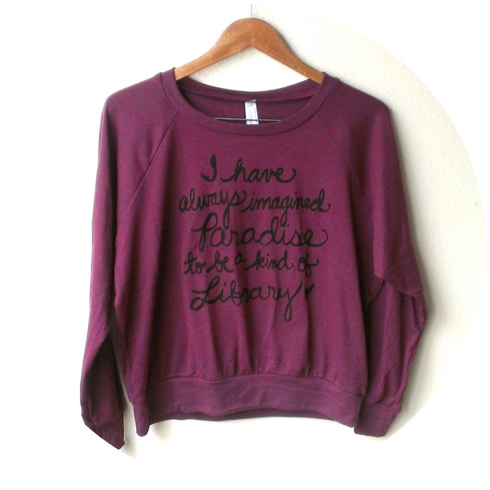 SALE Made in USA Maroon Library Sweatshirt