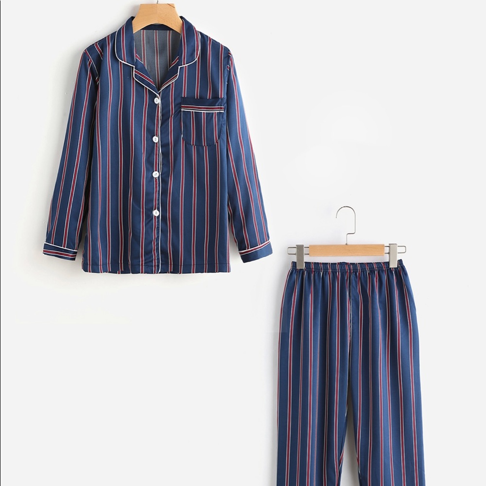 Striped Sateen Pajama Set