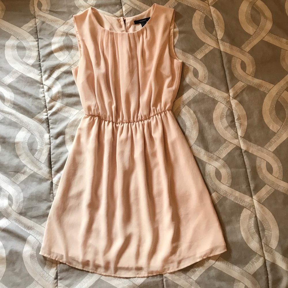 Vintage inspired cream chiffon dress