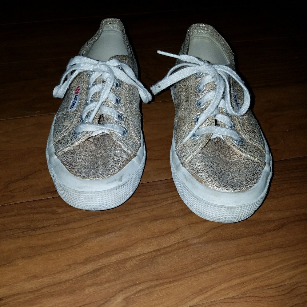 Adorable sparkly gold sneakers