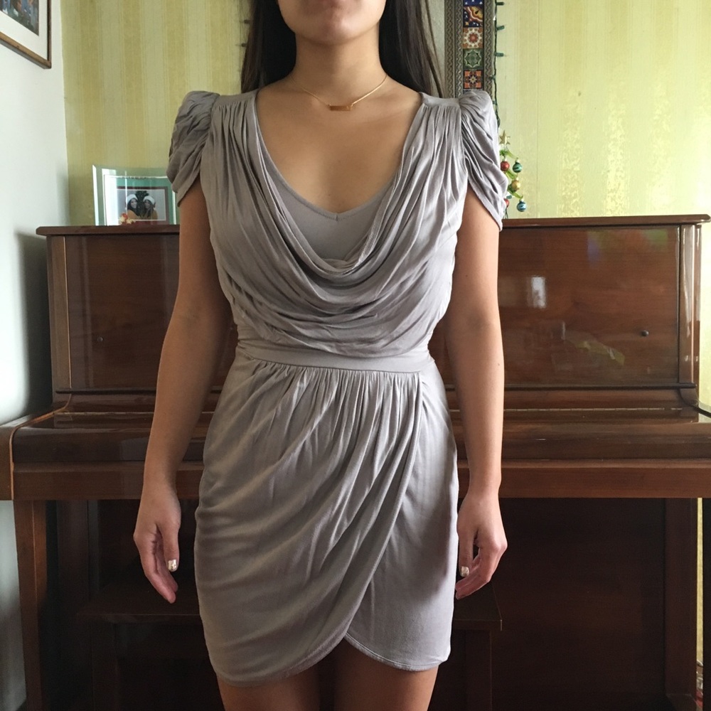French Connection drape tulip hem dress