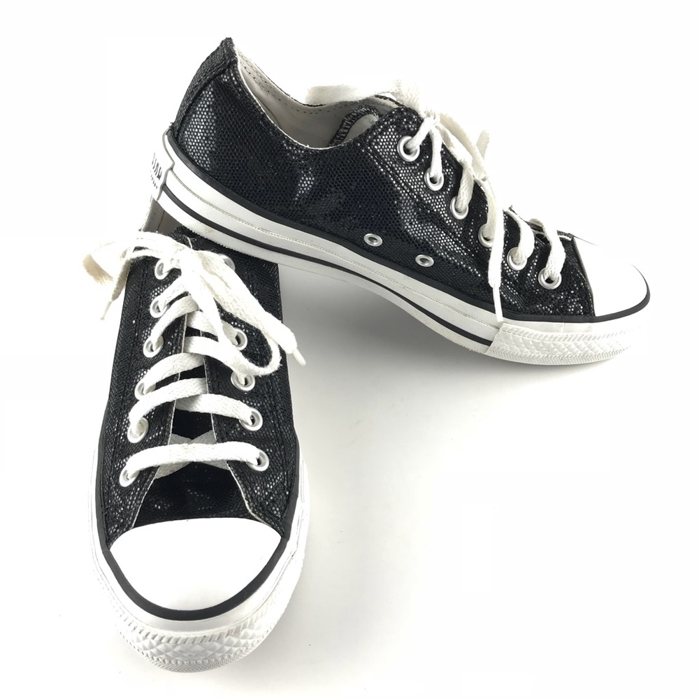 Converse All Star Black sparkle sequin Chuck