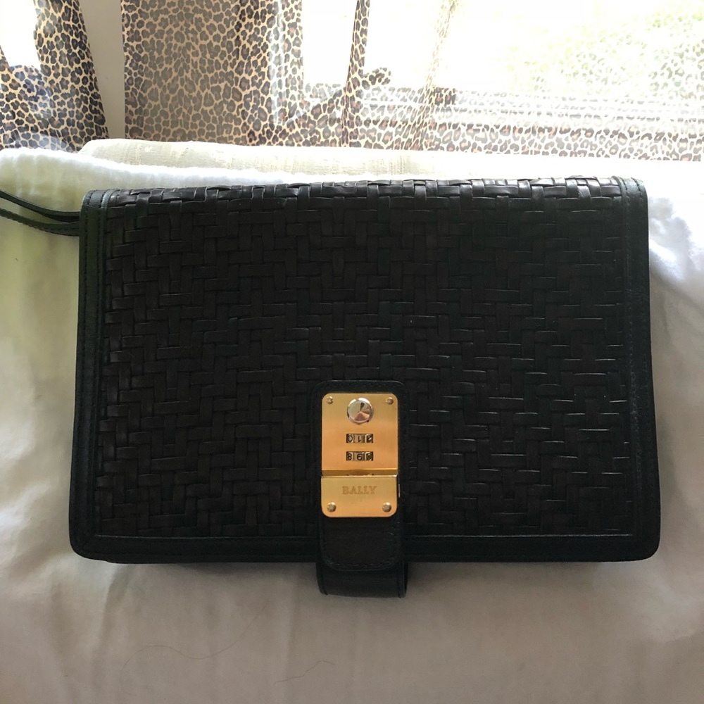 Bally Woven Leather Clutch (with lock).