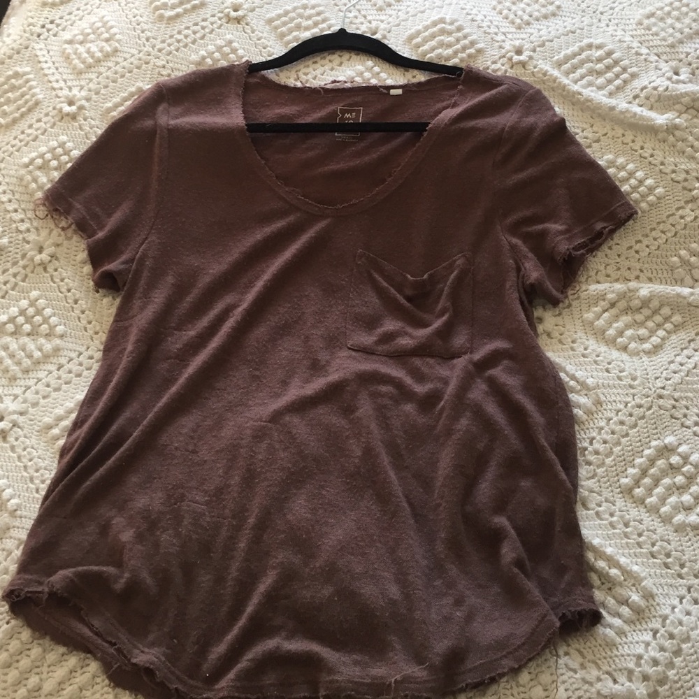 ME TO WE distressed muave tee