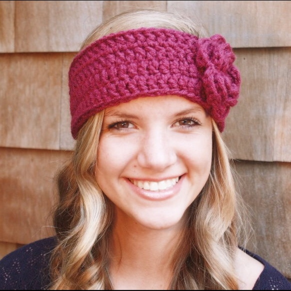 Print floral Wool head warmer headband hat