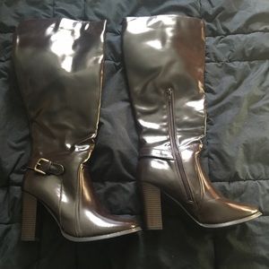 Brown below knee boots