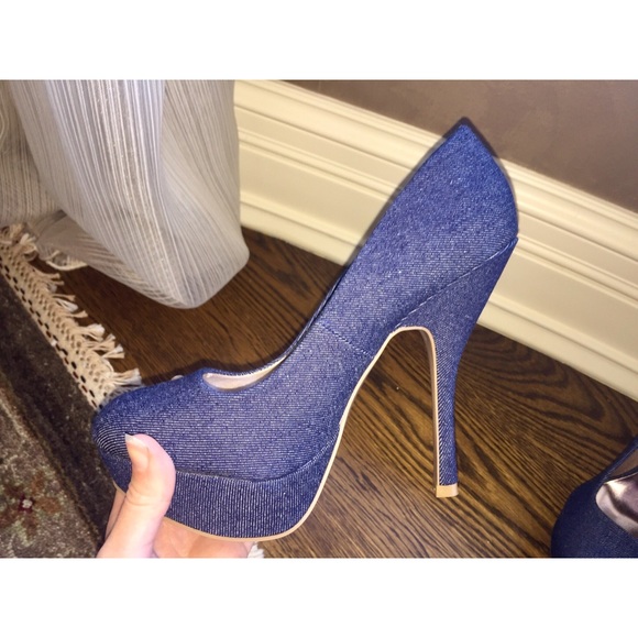 Blue Adorable Heels Denim - Picture 3 of 8
