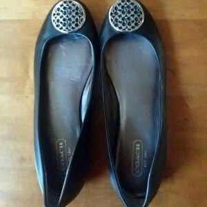 Black Coach Ballet Flats