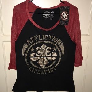 Affliction Raglan tee