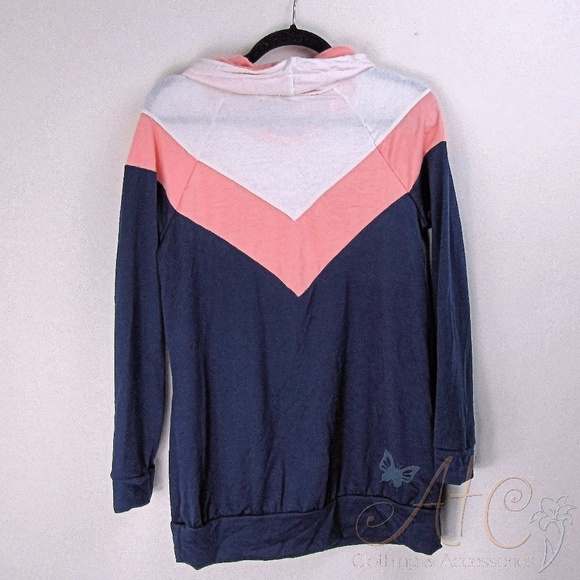 P.S. Kate Color Block Cowl Neck Pull Over - Picture 3 of 5