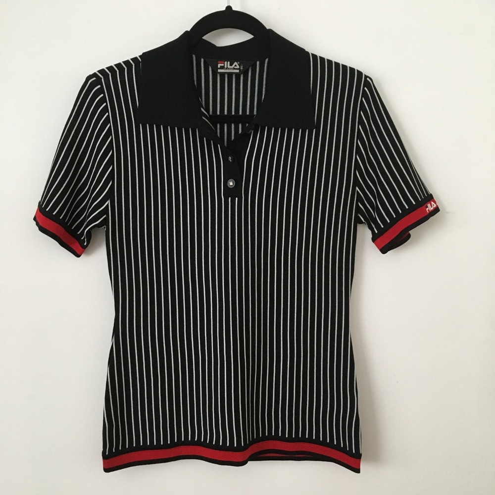 Fila Vintage Striped Polo Top